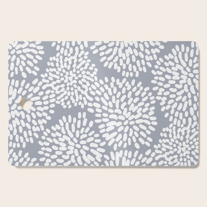 Grey and White Abstract Firework Flowers Cutting Board Gallery Image 1