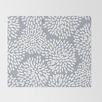 Grey and White Abstract Firework Flowers Throw Blanket Gallery Image 2