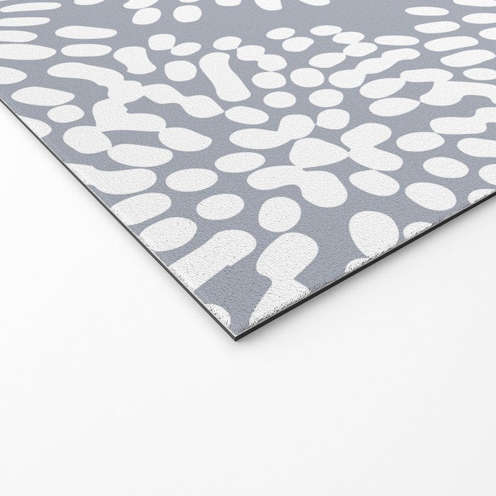 Grey and White Abstract Firework Flowers Welcome Mat Gallery Image 2