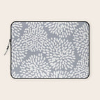 Grey and White Abstract Firework Flowers Laptop Sleeve Gallery Image 1