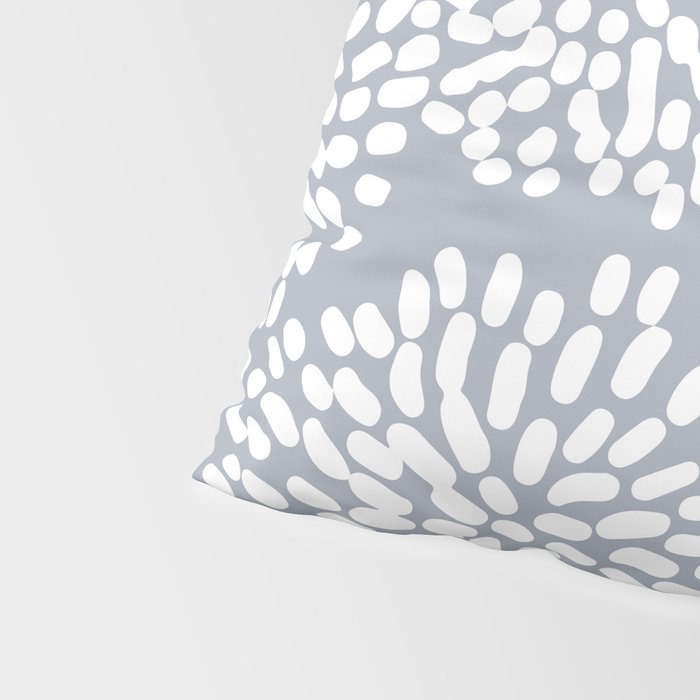 Grey and White Abstract Firework Flowers Pillow Sham Gallery Image 4