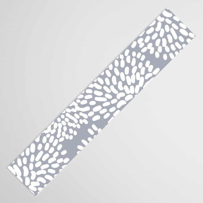 Grey and White Abstract Firework Flowers Table Runner Gallery Image 3