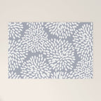 Grey and White Abstract Firework Flowers Welcome Mat Gallery Image 1
