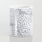 Grey and White Abstract Firework Flowers Coffee Mug Gallery Image 4