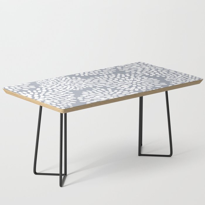 Grey and White Abstract Firework Flowers Coffee Table Gallery Image 1