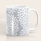 Grey and White Abstract Firework Flowers Coffee Mug Gallery Image 1