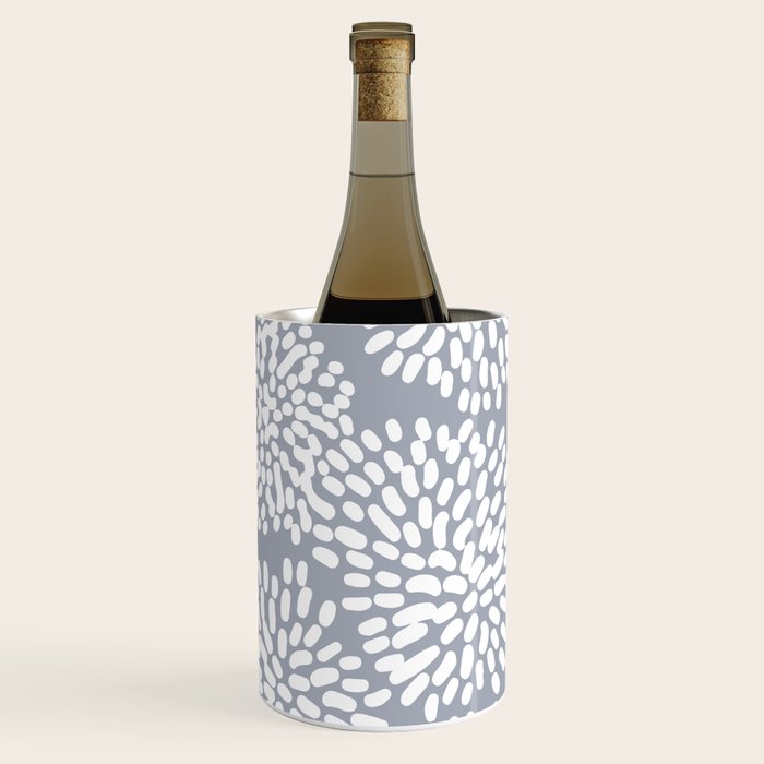 Grey and White Abstract Firework Flowers Wine Chiller Gallery Image 1