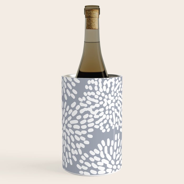 Grey and White Abstract Firework Flowers Wine Chiller Gallery Image 2
