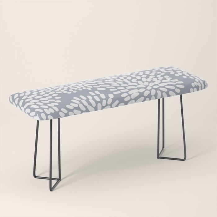 Grey and White Abstract Firework Flowers Bench Gallery Image 1
