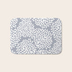 Grey and White Abstract Firework Flowers Bath Mat Gallery Image 1