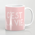 C'est La Vie French Pink Hand Lettering Coffee Mug Gallery Image 1