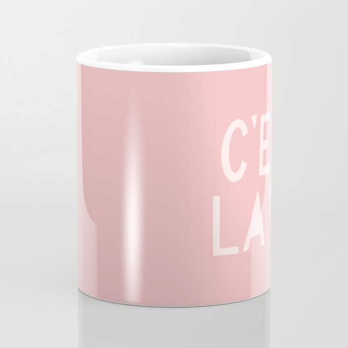 C'est La Vie French Pink Hand Lettering Coffee Mug Gallery Image 4