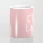 C'est La Vie French Pink Hand Lettering Coffee Mug Gallery Image 4