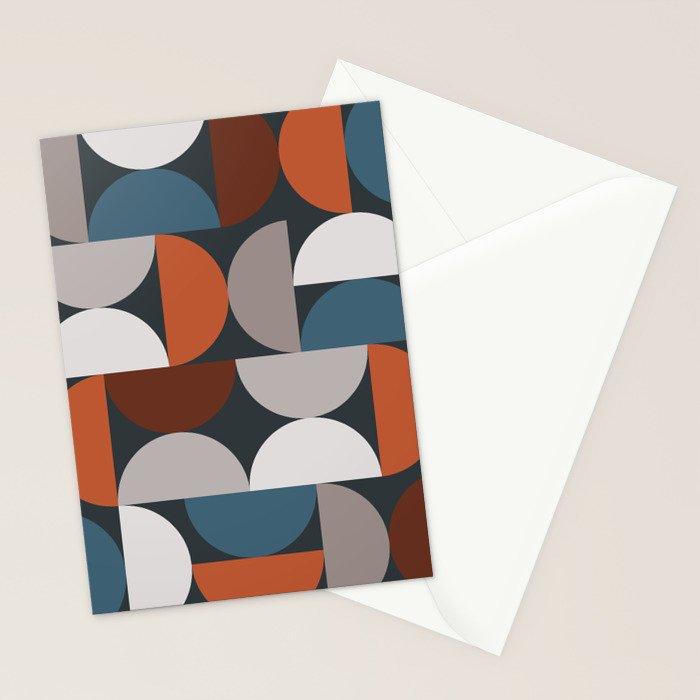 Mid Century Modern Geometric 24 Stationery Card Gallery Image 2