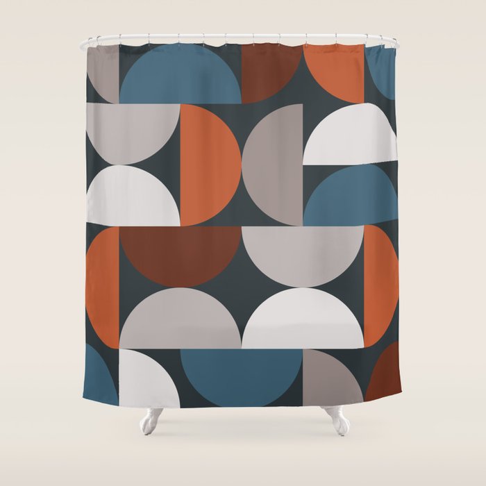 Mid Century Modern Geometric 24 Shower Curtain Gallery Image 1