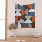 Mid Century Modern Geometric 24 Wall Tapestry Gallery Image 2