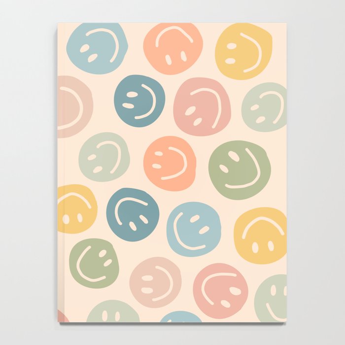 Colorful Smiley Faces Beige Pattern Notebook Gallery Image 4