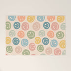 Colorful Smiley Faces Beige Pattern Welcome Mat Gallery Image 1