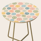 Colorful Smiley Faces Beige Pattern Side Table Gallery Image 2