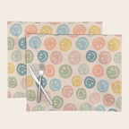Colorful Smiley Faces Beige Pattern Placemat Gallery Image 1