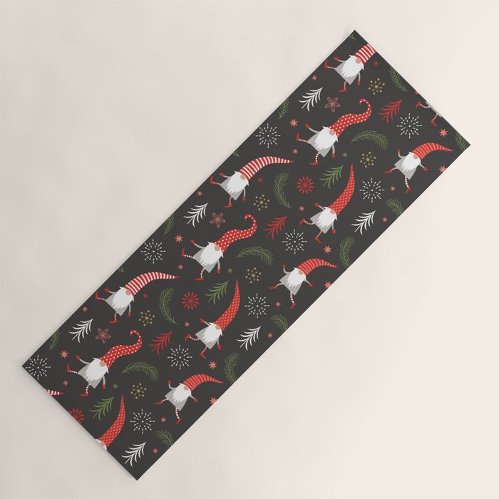 Cute Christmas Elves Yoga Mat Gallery Image 1