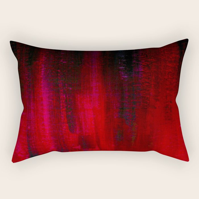 Red and Black Abstract Rectangular Pillow Gallery Image 1