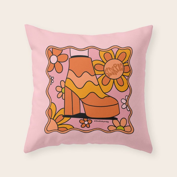 Scorpio Groovy Boot Throw Pillow Gallery Image 1