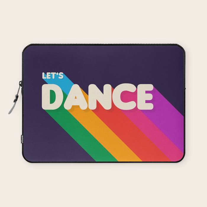 RAINBOW DANCE TYPOGRAPHY- let's dance Laptop Sleeve Gallery Image 1