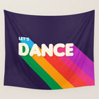 RAINBOW DANCE TYPOGRAPHY- let's dance Wall Tapestry Gallery Image 4
