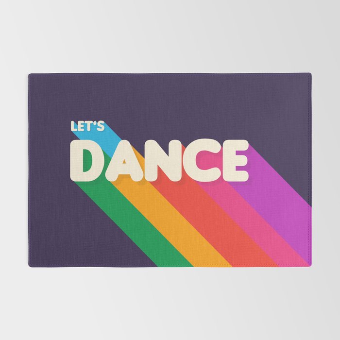 RAINBOW DANCE TYPOGRAPHY- let's dance Rug Gallery Image 2