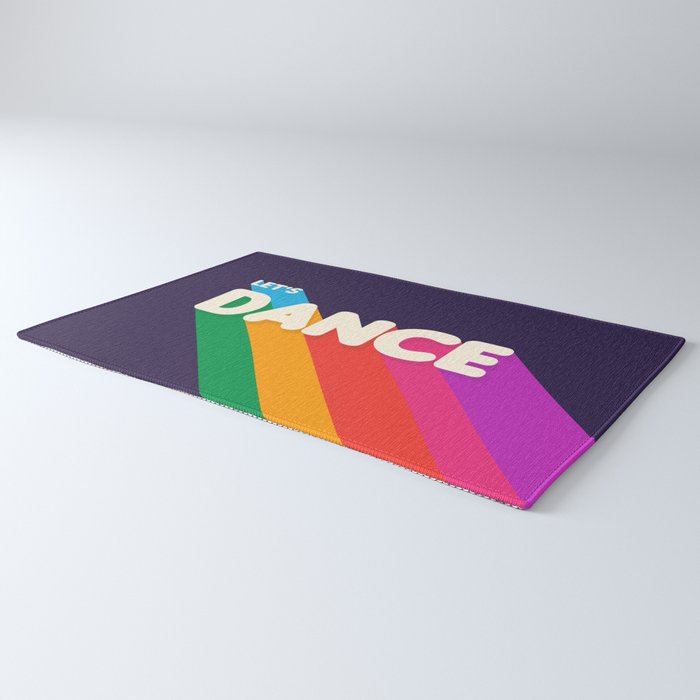 RAINBOW DANCE TYPOGRAPHY- let's dance Rug Gallery Image 3