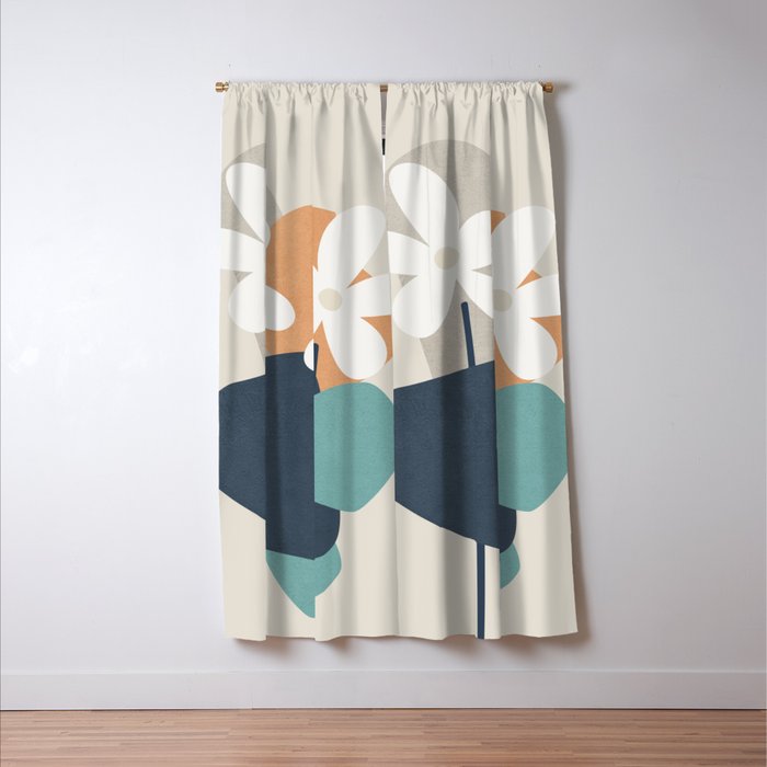 Abstract Flowers 3 Window Curtain Gallery Image 3