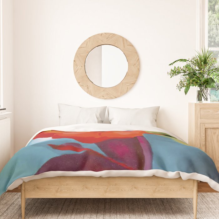 Georgia O'Keeffe Red Canna 1919 Duvet Cover Gallery Image 3