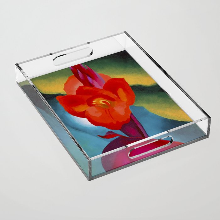 Georgia O'Keeffe Red Canna 1919 Acrylic Tray Gallery Image 1