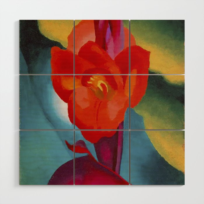 Georgia O'Keeffe Red Canna 1919 Wood Wall Art Gallery Image 1