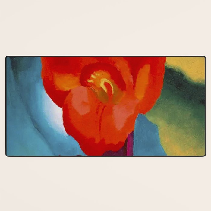 Georgia O'Keeffe Red Canna 1919 Desk Mat Gallery Image 3