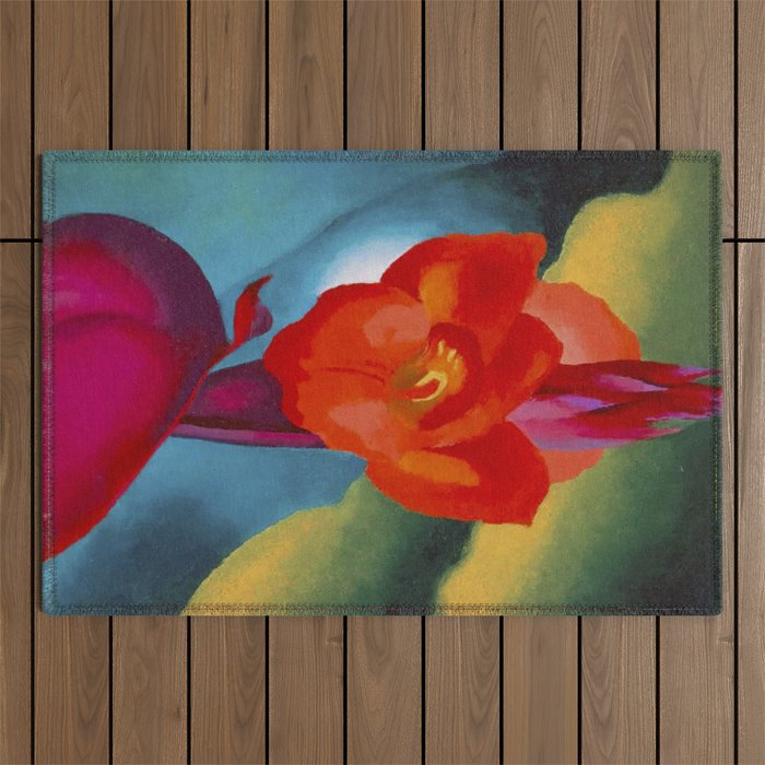 Georgia O'Keeffe Red Canna 1919 Outdoor Rug Gallery Image 1