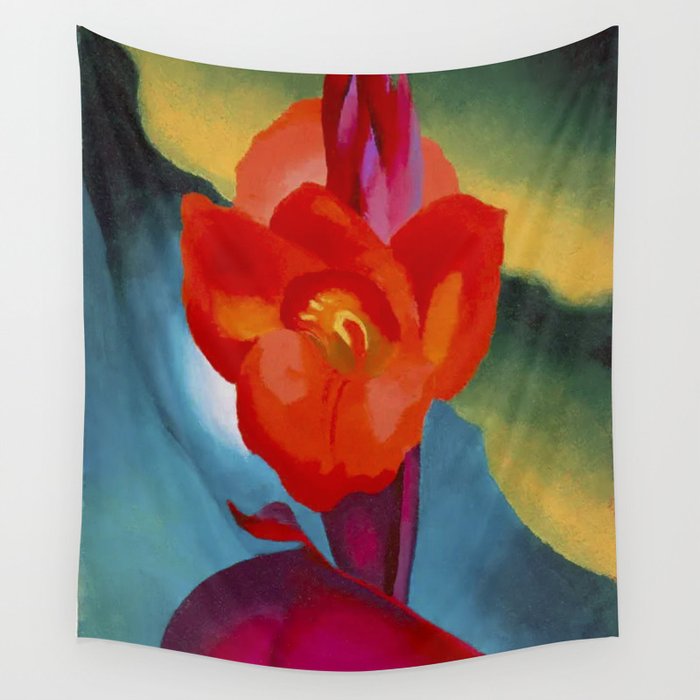 Georgia O'Keeffe Red Canna 1919 Wall Tapestry Gallery Image 4