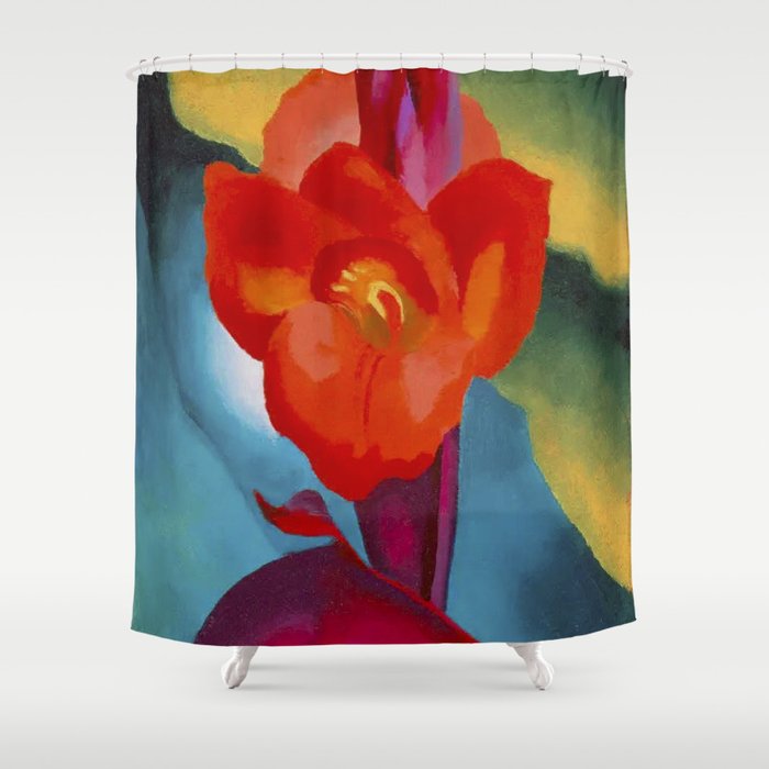 Georgia O'Keeffe Red Canna 1919 Shower Curtain Gallery Image 1