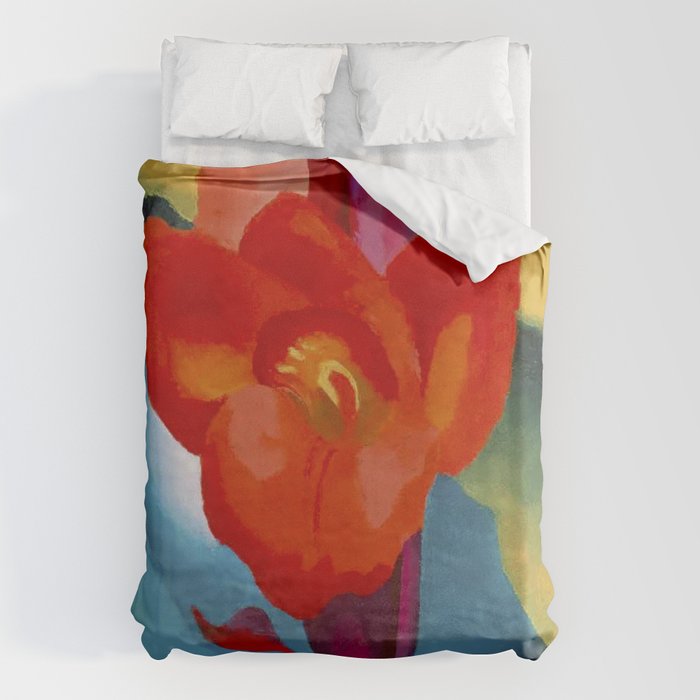 Georgia O'Keeffe Red Canna 1919 Duvet Cover Gallery Image 6