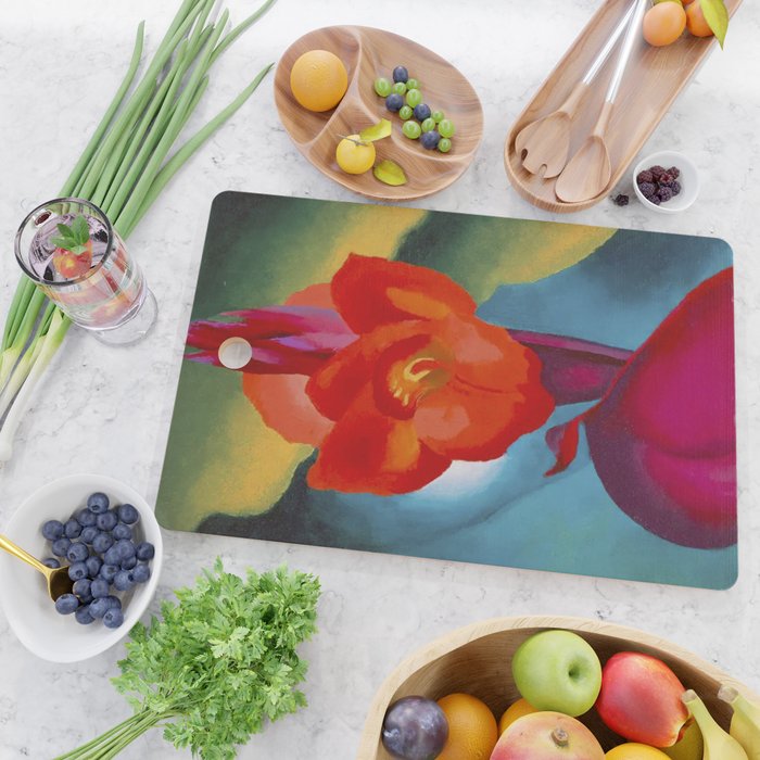 Georgia O'Keeffe Red Canna 1919 Cutting Board Gallery Image 2