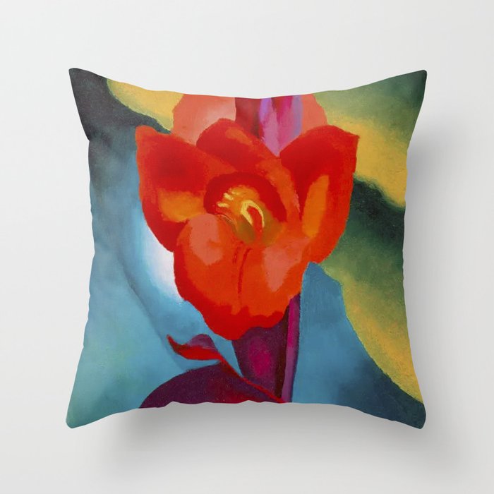 Georgia O'Keeffe Red Canna 1919 Throw Pillow Gallery Image 6