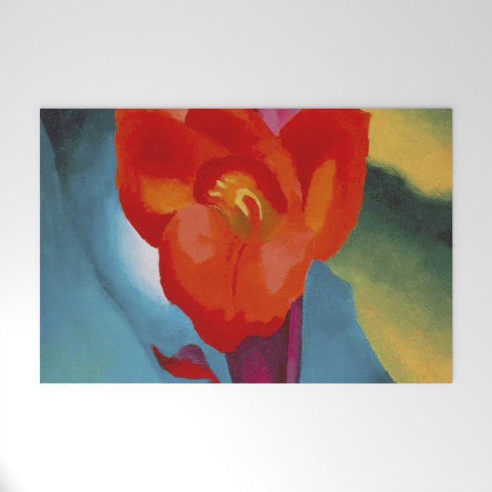 Georgia O'Keeffe Red Canna 1919 Welcome Mat Gallery Image 1