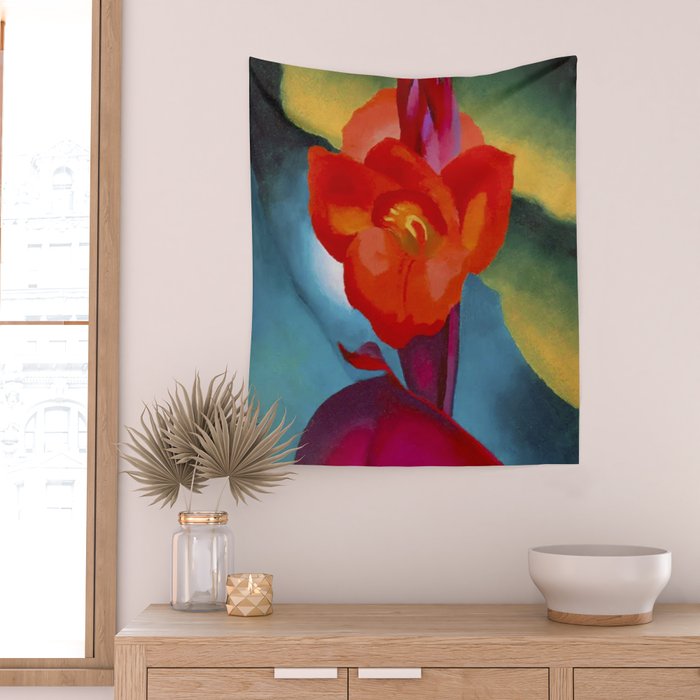 Georgia O'Keeffe Red Canna 1919 Wall Tapestry Gallery Image 2
