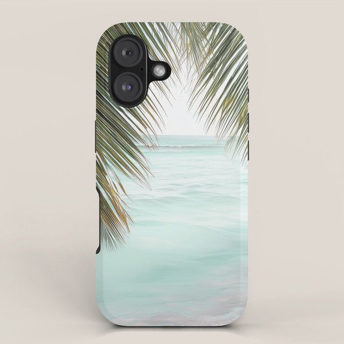 Tropical Escape - Palm Beach Wall Art Print iPhone Case Gallery Image 1