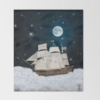 the pirate ghost ship Throw Blanket Gallery Image 2