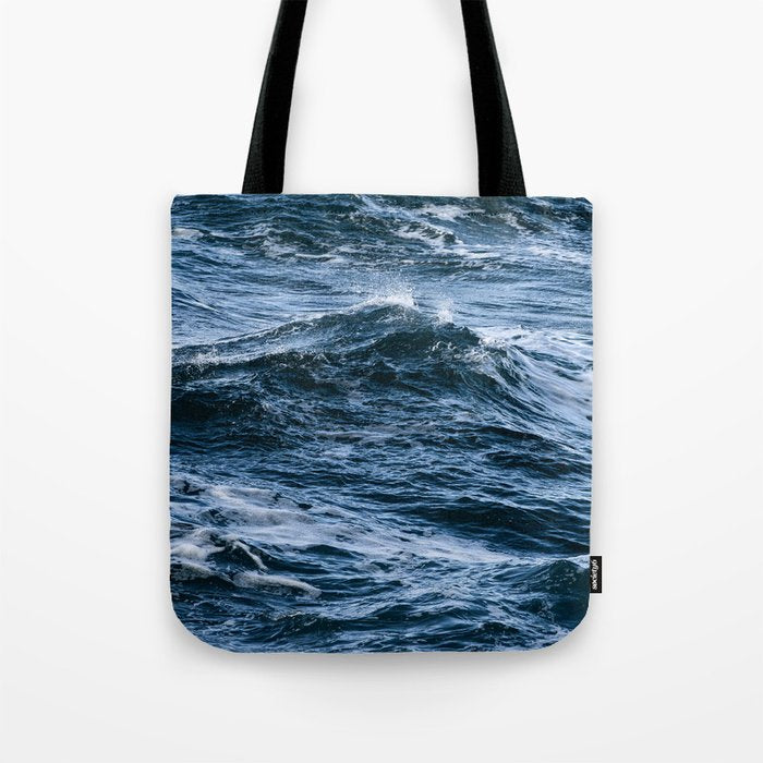 Marbled Waves of Blue Tote Bag Gallery Image 1