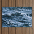 Marbled Waves of Blue Outdoor Rug Gallery Image 1