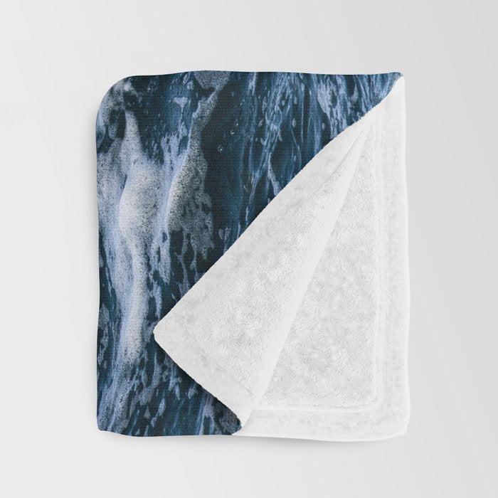 Marbled Waves of Blue Throw Blanket Gallery Image 3