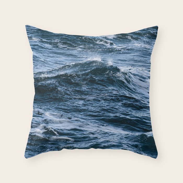 Marbled Waves of Blue Throw Pillow Gallery Image 6